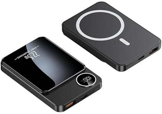 10000mAh Magnetic Power Bank with 22.5W Fast Charging, LED Display & Foldable Stand – Wireless Portable Charger Compatible with All Smartphones