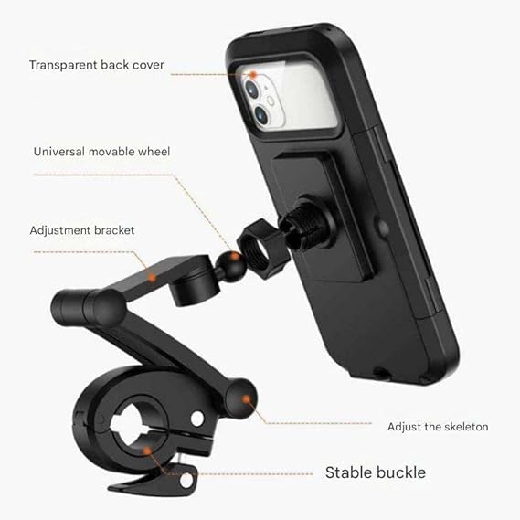 Premium Motorcycle/Bicycle Gloves – Shock-Absorbing, Anti-Slip, Touchscreen Compatible, Protective Riding Gloves for Men & Women with Free Phone Holder (ideal for motorcycle and bicycle)