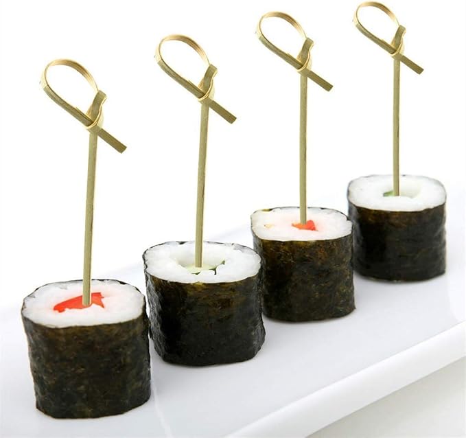 100pcs Bamboo Knotted Skewers - Stylish Picks for Food Presentation