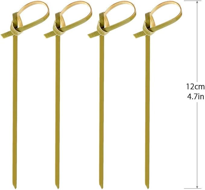 100pcs Bamboo Knotted Skewers - Stylish Picks for Food Presentation