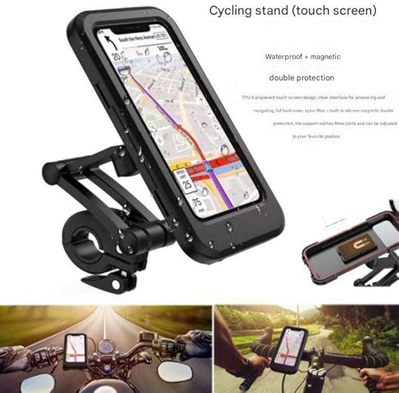 Premium Motorcycle/Bicycle Gloves – Shock-Absorbing, Anti-Slip, Touchscreen Compatible, Protective Riding Gloves for Men & Women with Free Phone Holder (ideal for motorcycle and bicycle)