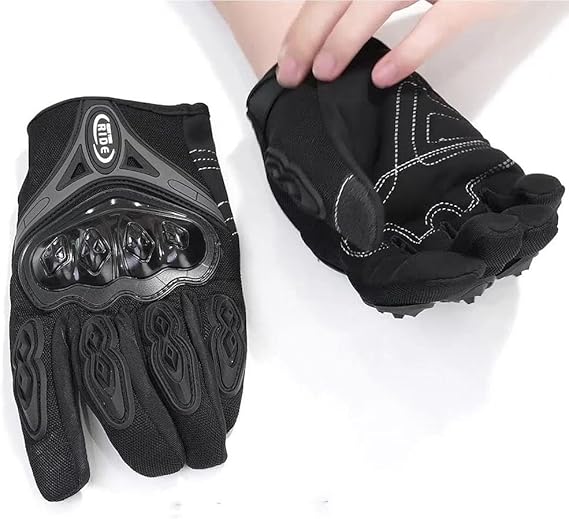 Premium Motorcycle/Bicycle Gloves – Shock-Absorbing, Anti-Slip, Touchscreen Compatible, Protective Riding Gloves for Men & Women with Free Phone Holder (ideal for motorcycle and bicycle)