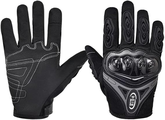 Premium Motorcycle/Bicycle Gloves – Shock-Absorbing, Anti-Slip, Touchscreen Compatible, Protective Riding Gloves for Men & Women with Free Phone Holder (ideal for motorcycle and bicycle)
