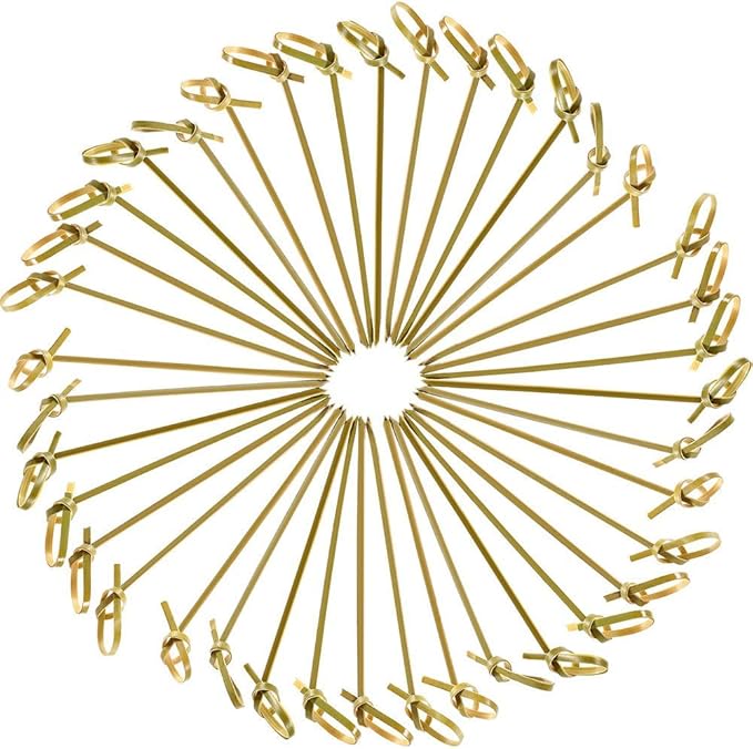 100pcs Bamboo Knotted Skewers - Stylish Picks for Food Presentation