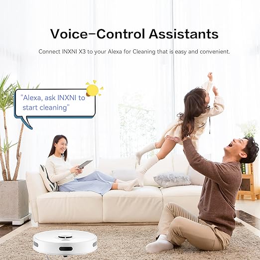INXNI - Robot Vacuum Cleaner and Mop, App Voice Control, Compatible with Alexa, Ideal for Hard Floors