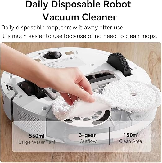 INXNI - Robot Vacuum Cleaner and Mop, App Voice Control, Compatible with Alexa, Ideal for Hard Floors