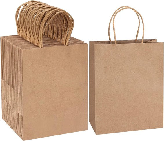 Kraft Paper Bag - Brown (Large) -18cm with Twisted Handle (Pack of 10)