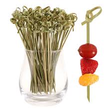 100pcs Bamboo Knotted Skewers - Stylish Picks for Food Presentation