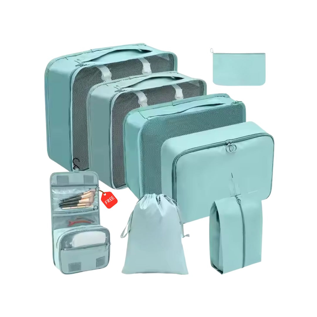 Foldable Travel Storage, Multipurpose Organizer for Clothes, Make-Up, Toiletries & Shoes | Square Pattern, Lightweight & Space-Saving for Luggages. (Free Toiletry Bag)